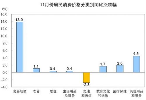 2019年11月全国CPI同比上涨4.5% 食品价格上涨19.1%