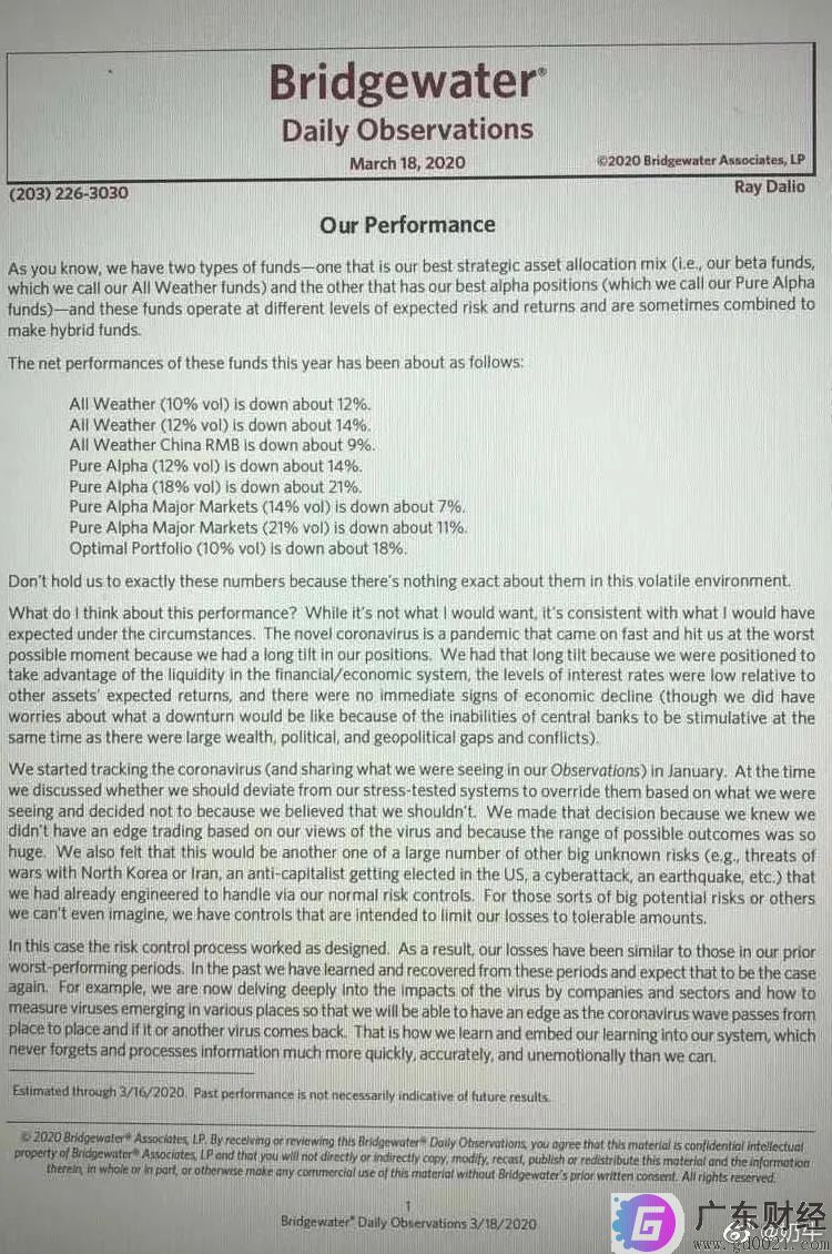 全球最大对冲基金桥水辟谣“爆仓”，会是第二个雷曼吗？十大重仓股曝光