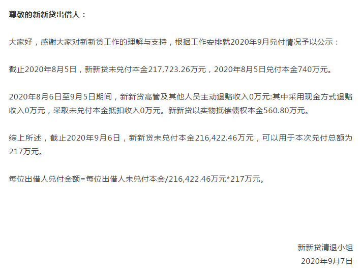 新新贷最新情况：21亿未兑付 9月可兑付217万