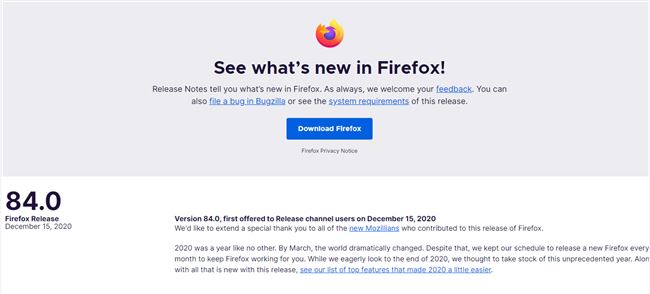 Firefox 84发布：启动速度提升2.5倍 支持苹果 M1 Mac
