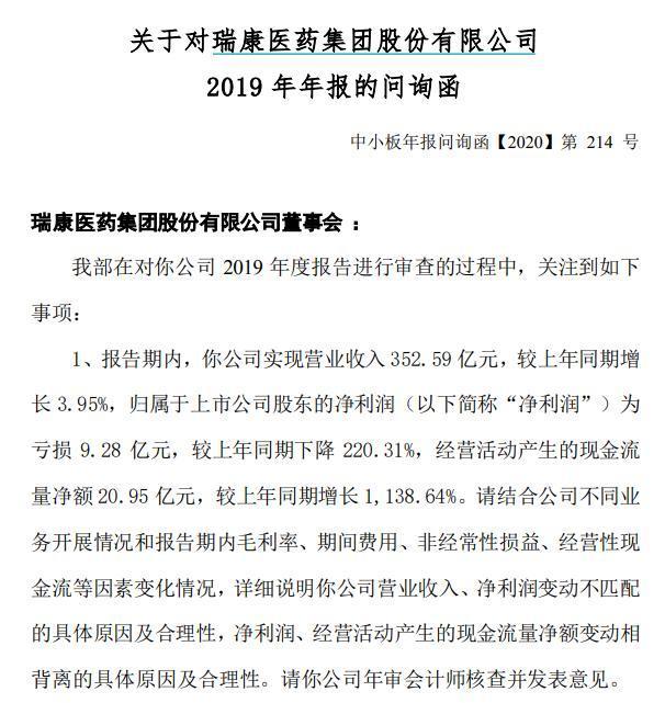 深交所八问瑞康医药:为何营收、净利变动不匹配? 深交所八问瑞康医药:为何营收、净利变动不匹配?