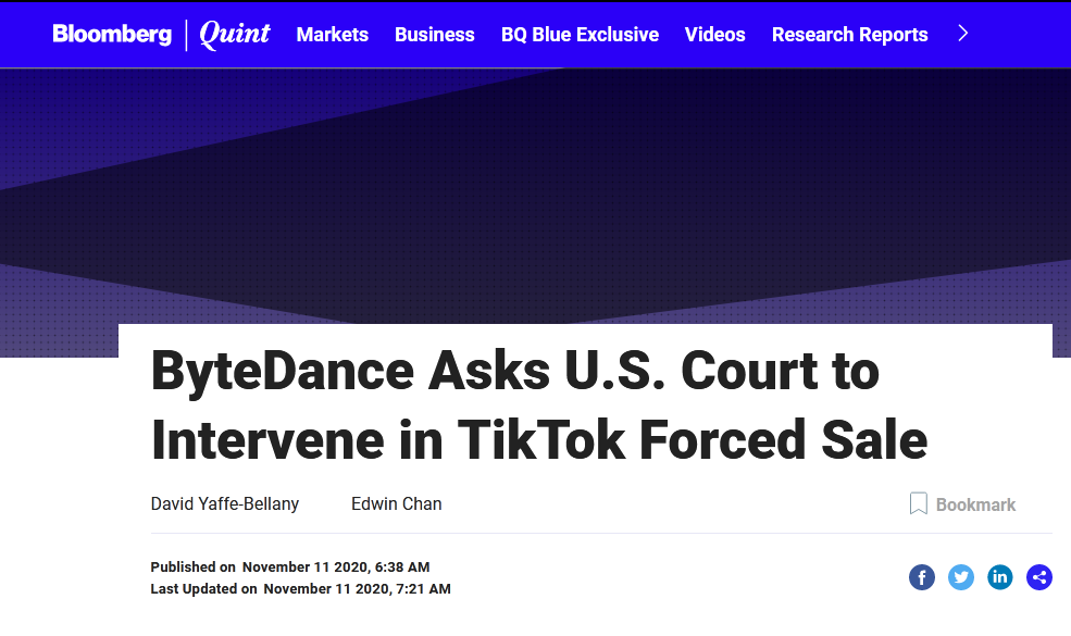 TikTok再诉美国政府 挑战CFIUS总统令 TikTok再诉美国政府 挑战CFIUS总统令