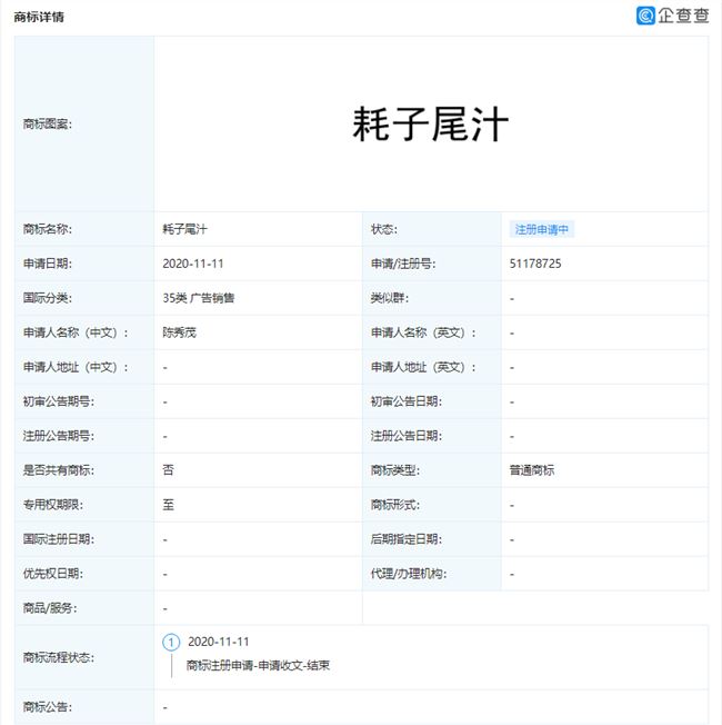 马保国语录“耗子尾汁”被抢注,此前“马保国”也被申请注册商标 马保国语录“耗子尾汁”被抢注,此前“马保国”也被申请注册商标