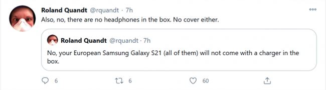 三星Galaxy S21系列不提供充电器和耳机，已删除嘲讽苹果iPhone12推文