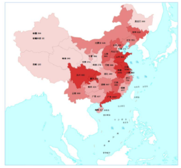 图2.抽检样品来源分布图 