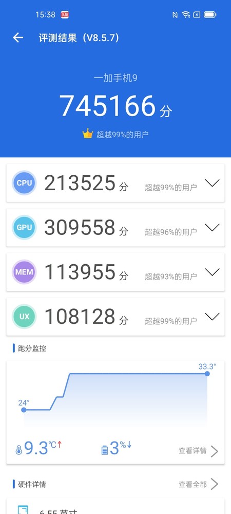 一加 9跑分