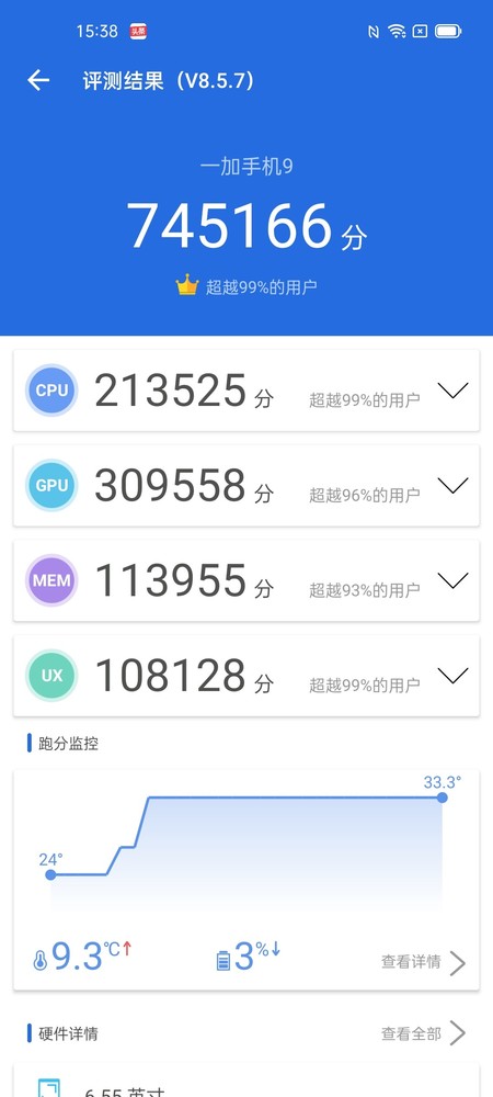 一加 9跑分