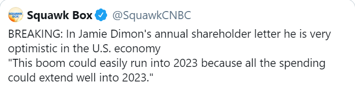 小摩CEO:美经济将强劲增长至2023年 股市高估值料将“合理化” 小摩CEO:美经济将强劲增长至2023年 股市高估值料将“合理化”