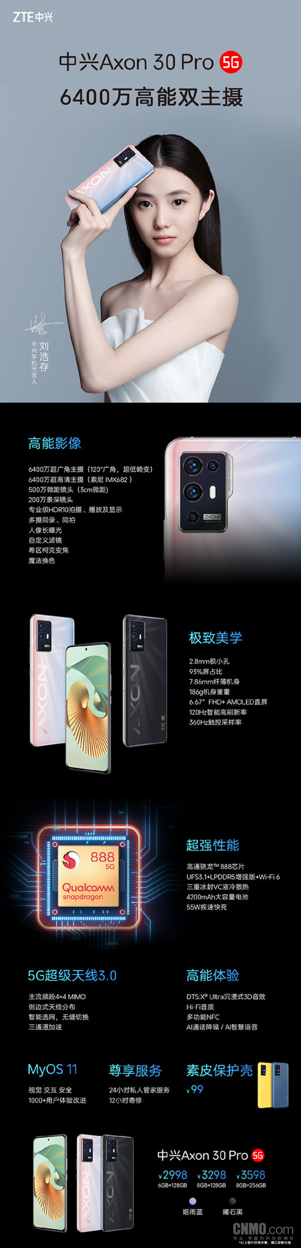 一张图看懂中兴Axon 30 Pro