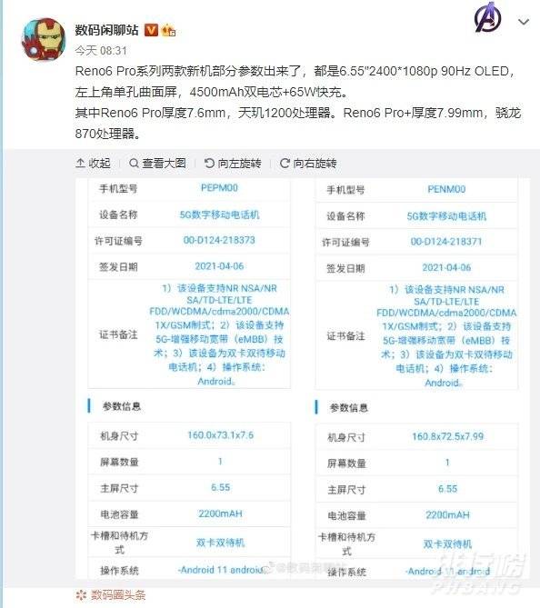 opporeno6参数配置_opporeno6参数配置详情