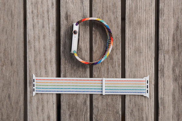 彩虹版编织单圈表带与彩虹版Nike回环式运动表带