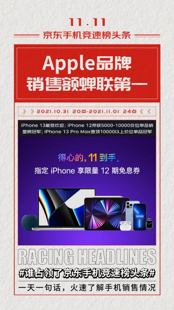 京东“11.11开门红”竞速榜（图源来自网络）