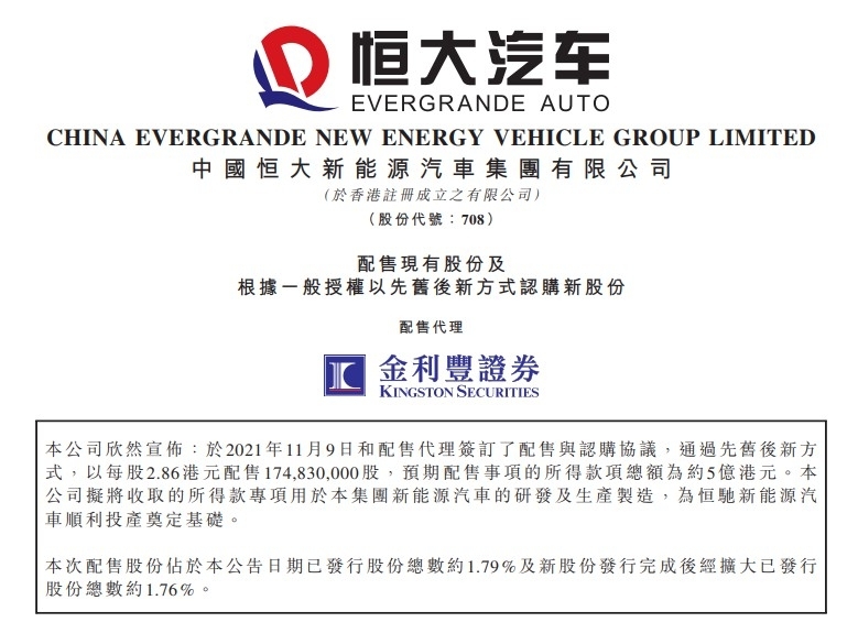 恒大出售电传系统公司！此前5亿元购入 现在1452万卖出