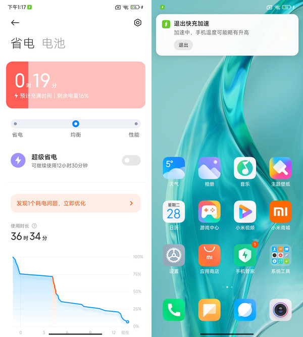 120W有线秒充18分钟充满100%