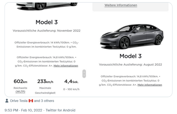 特斯拉欧洲市场预定饱和 Model 3最短要等9个月交付（图源来自网络）