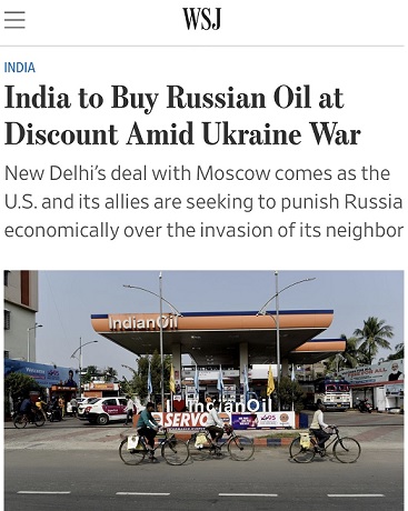 印度不听美国劝！从俄罗斯买便宜石油 白宫:请想清楚自己在历史上的站位