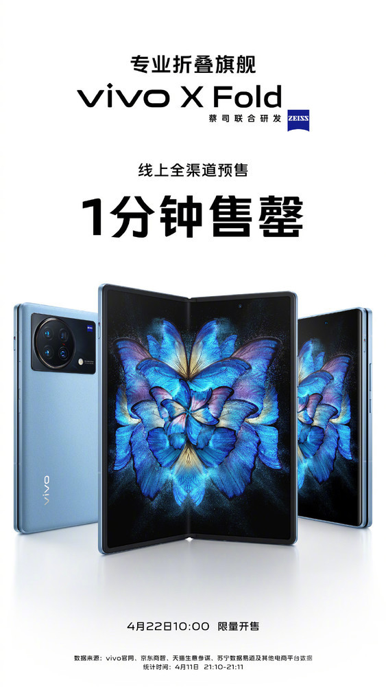 vivo X Fold线上预售仅1分钟售罄