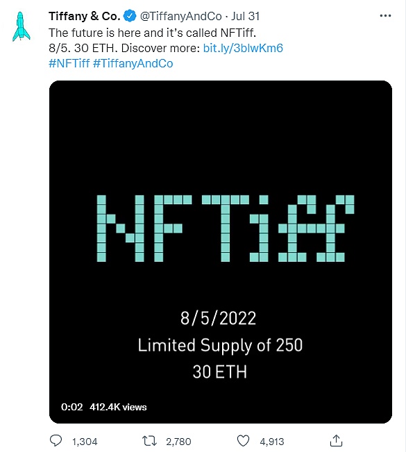 
      5 万美金买1款Tiffany “NFTiff”项链  是投资品还是奢侈品