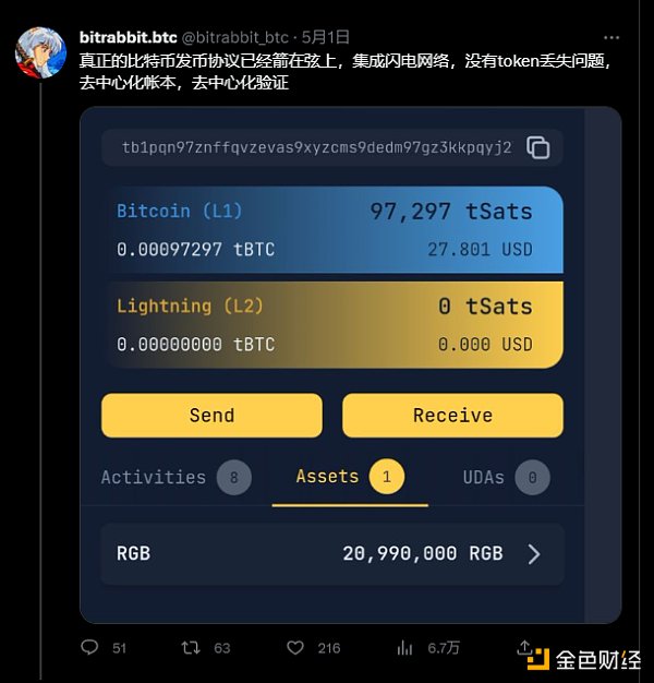 
      详解RGB协议：能否让BTC资产发行真正实现文艺复兴？